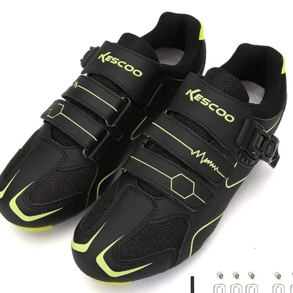 Kescoo Unisex Cycling Shoes Black/Neon size 44/10/12